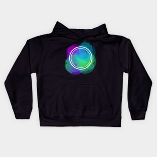 Holographic flower - abstract design in cool colours Kids Hoodie